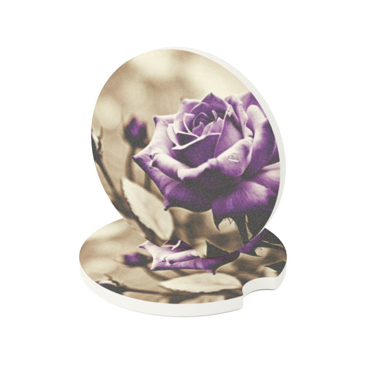 Lavendar-Rose Soapstone Car Coaster