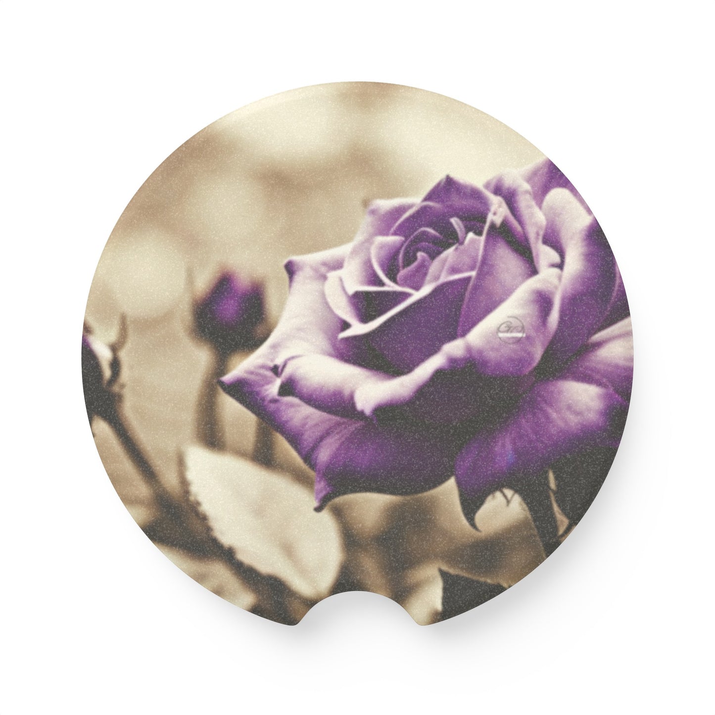 Lavendar-Rose Soapstone Car Coaster